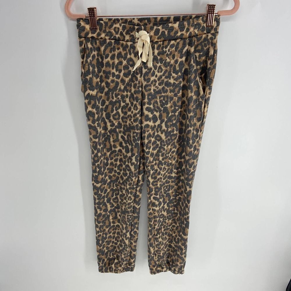Lulus Leopard Print Tie Waist Pocket Pajama Pant Women XS NWT
